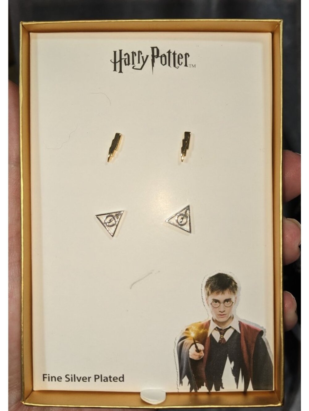 Harry Potter Magical Fine Silver Plated Gold Silver Stud Earrings Set